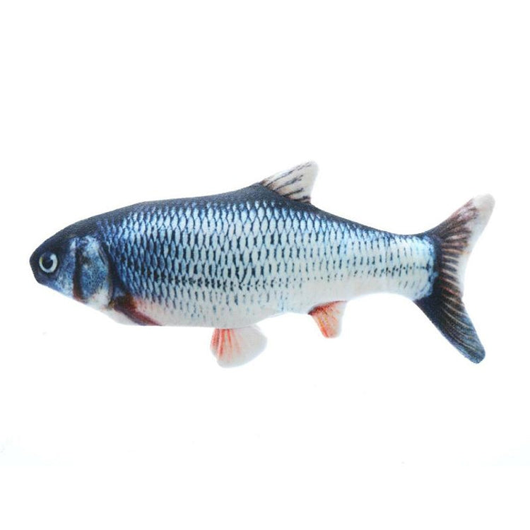 USB Charging Pet Simulation Fish Electric Cat Interactive Toy, Size：30cn, Size: 30cm (Black Grass Carp), Size: 30cm (Salmon), Size: 30cm (Yellow Carp), Size: 30cm (Silver Dragon Fish), Size: 30cm (Clownfish), Size: 30cm (Golden Dragon)